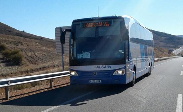 Línea de autobús en la red de carreteras de Castilla y León