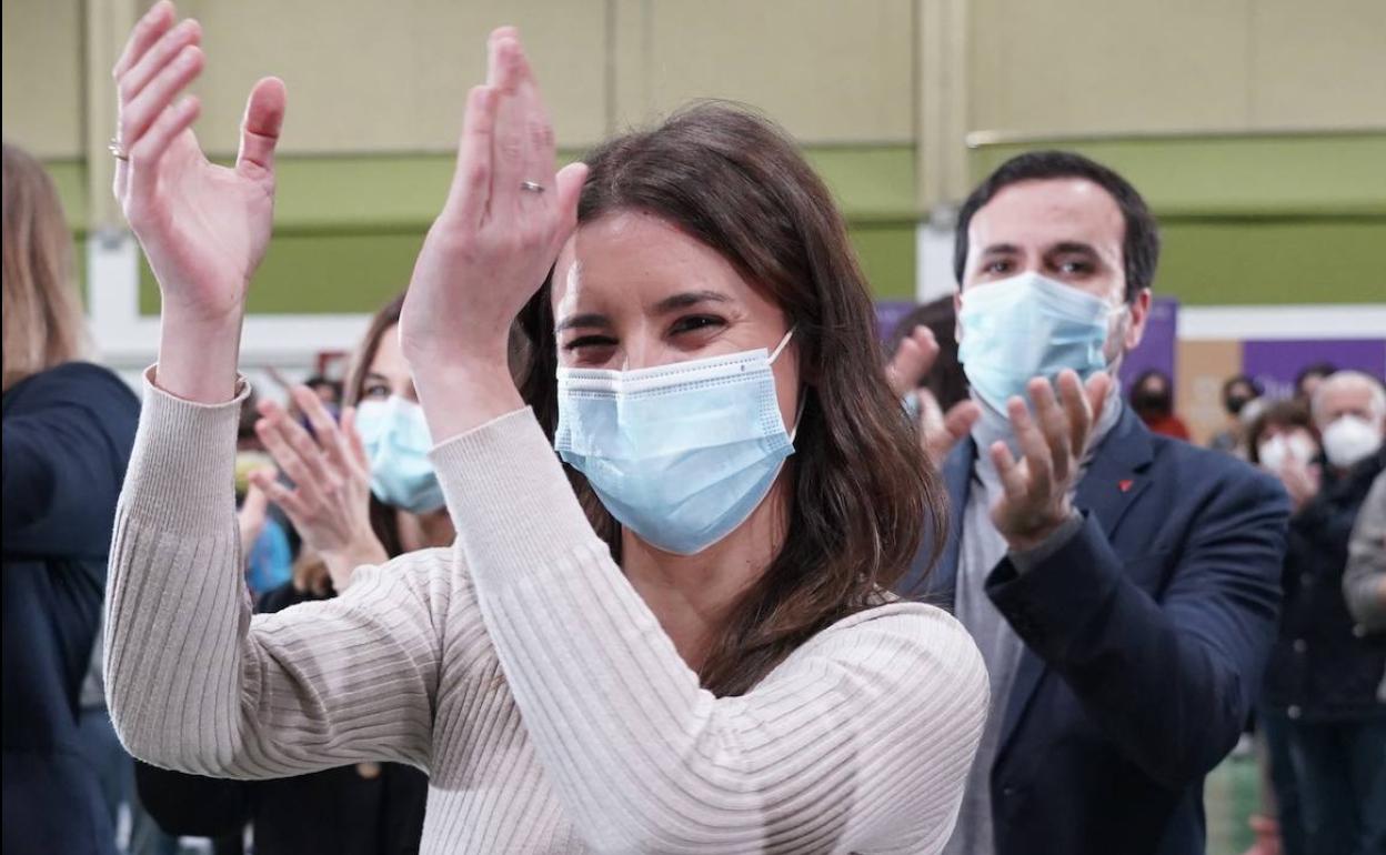 Irene Montero, ministra de Igualdad, en un acto de Unidas Podemos en León.