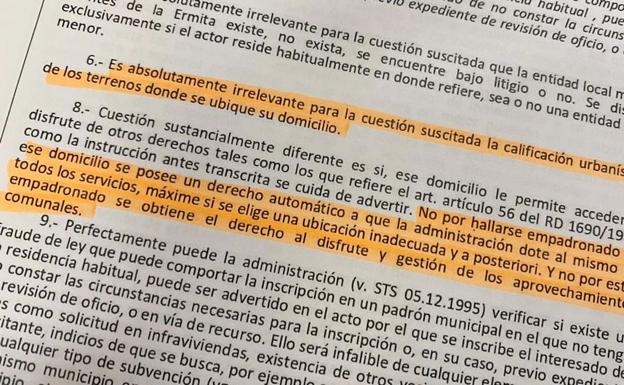 Extracto de la sentencia del TSJCYL donde remarca que Abel no tiene derecho a 'todos los servicios', de los que ya dispone. 