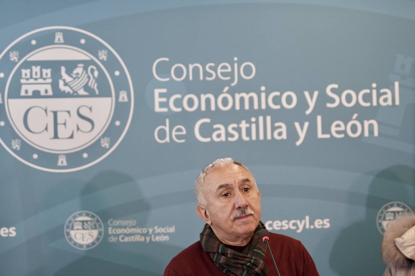 El secretario general de UGT, Pepe Álvarez, junto al presidente del CES, Enrique Cabero, y el secretario regional de UGT, Faustino Temprano, participa en los Encuentros SER Castilla y León, organizados por la Cadena SER y el Consejo Económico y Social (CES) de Castilla y León.