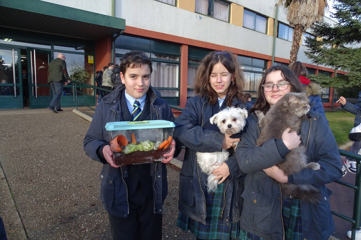 Las mascotas visitan Peñacorada con motivo de la fiesta de San Antón.