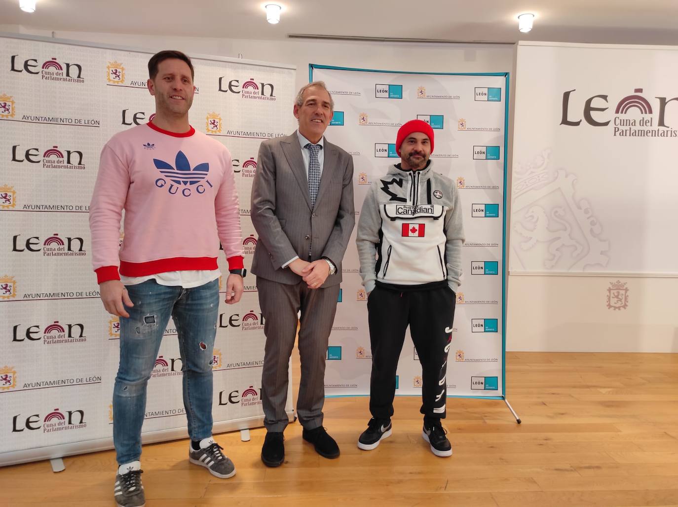 Borja Vilanova, Vicente Canuria y Fran Leal durante la presentación del XV 'February Fitness International Meeting.