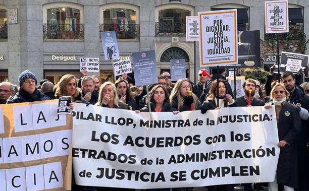 Manifestación en Madrid el pasado martes que dio inicio a la huelga indefinida de LAJ.