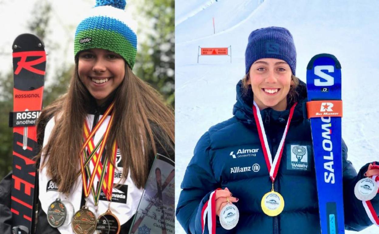 María Martín Granizo y Audrey Pascual, representantes española en el Campeonato del Mundo de Esquí Paralímpico de Espot (Lérida). 