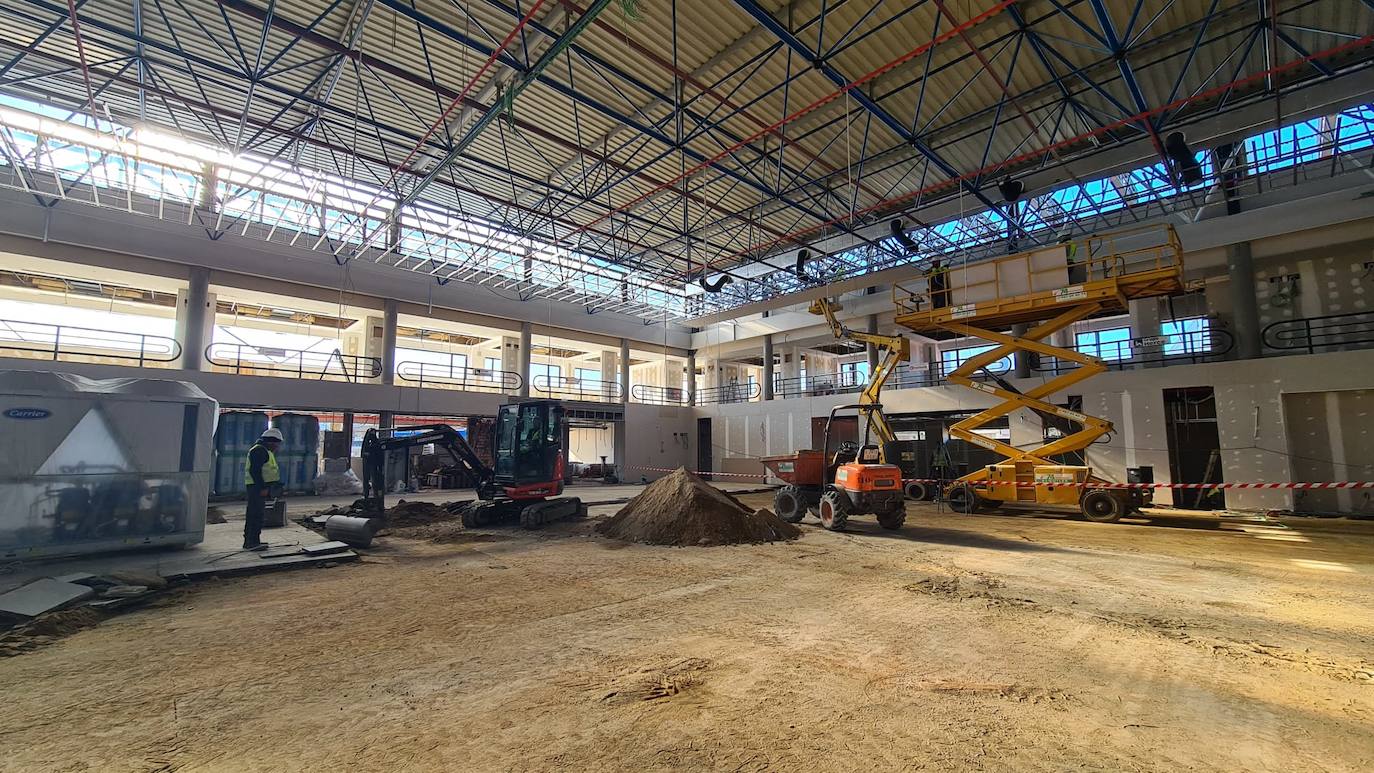 Obras del interior de la estación de Autobuses de León. 