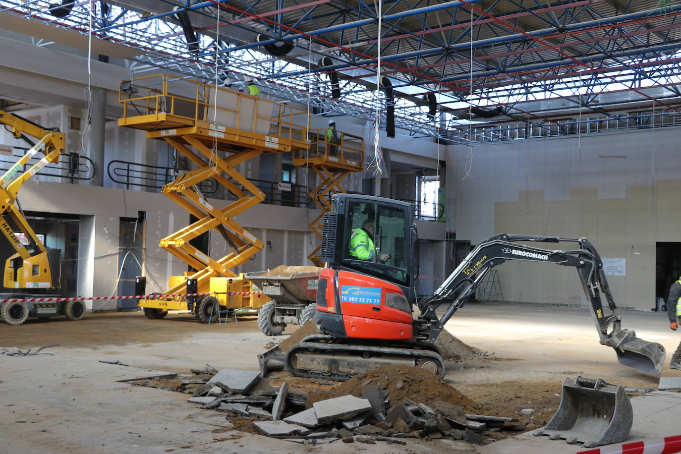 Obras del interior de la estación de Autobuses de León. 