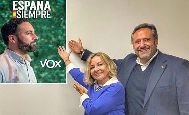Carlos Pollán y Blanca Herreros, candidata de Vox a la alcaldía de León.