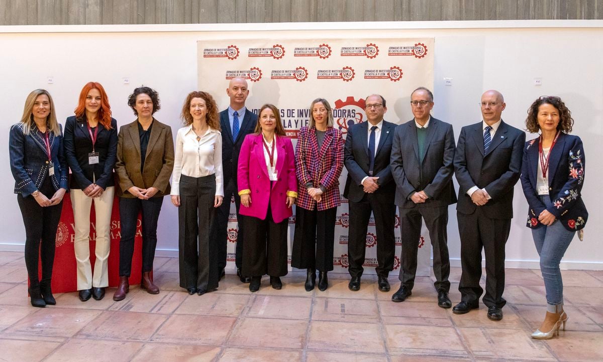 La leonesa Sara García participa en el acto inaugural de las XI Jornadas Investigadoras de Castilla y León celebradas en Salamanca este jueves.