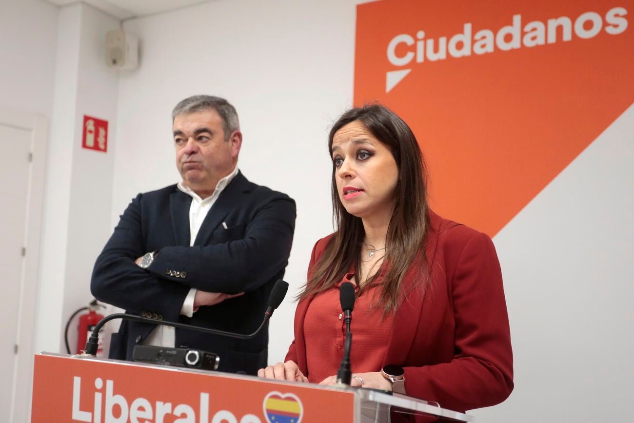 La presidenta de Ciudadanos Castilla y León, Gemma Villarroel presenta a Justo Fernández como candidato al Ayuntamiento de León para las Elecciones Municipales del mes de mayo