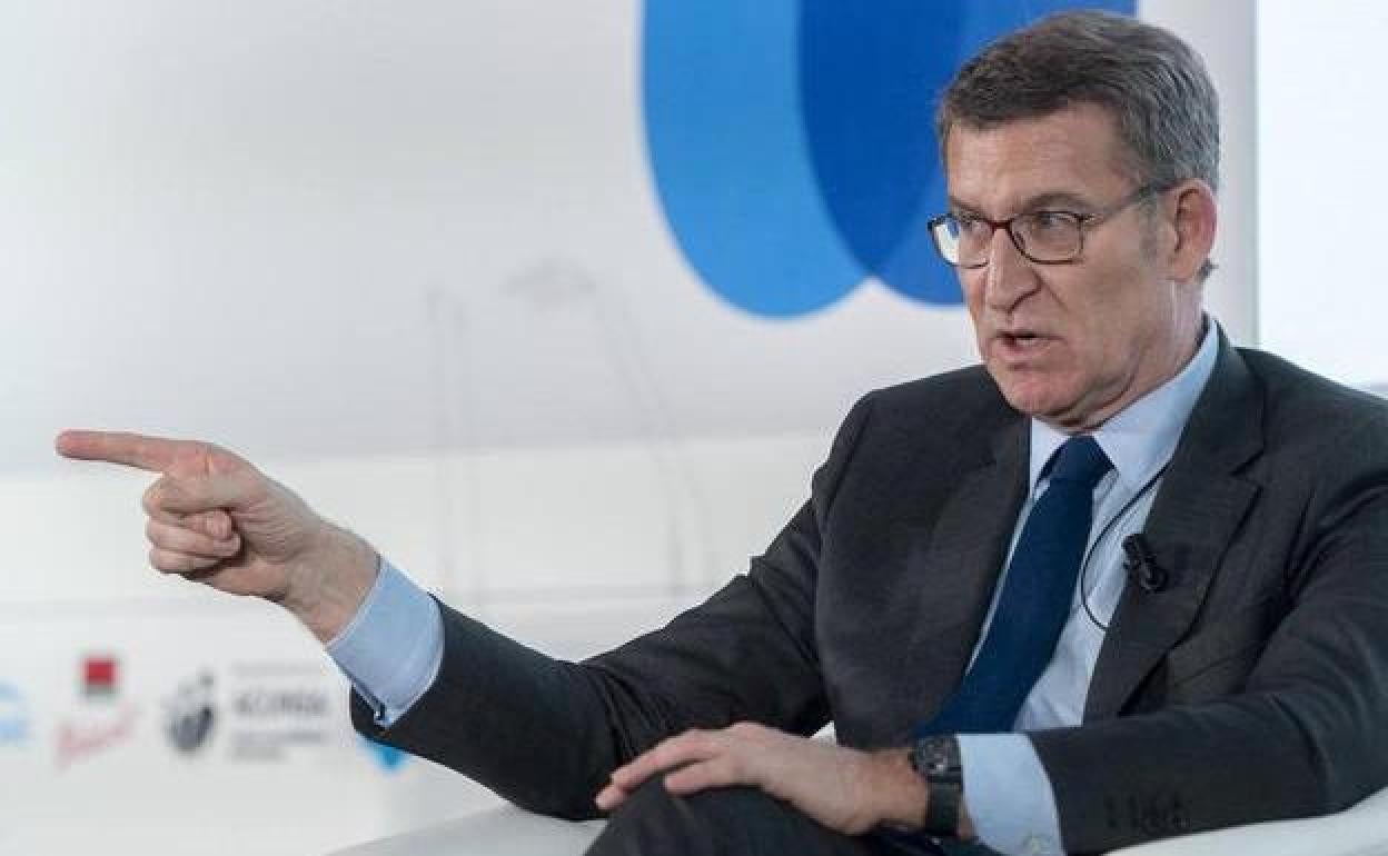 Feijóo, esta mañana en Madrid.