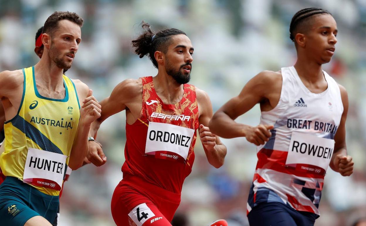 Saúl Ordóñez, durante la disputa de la primera eliminatoria de los Juegos Olímpicos de Tokio 2021.