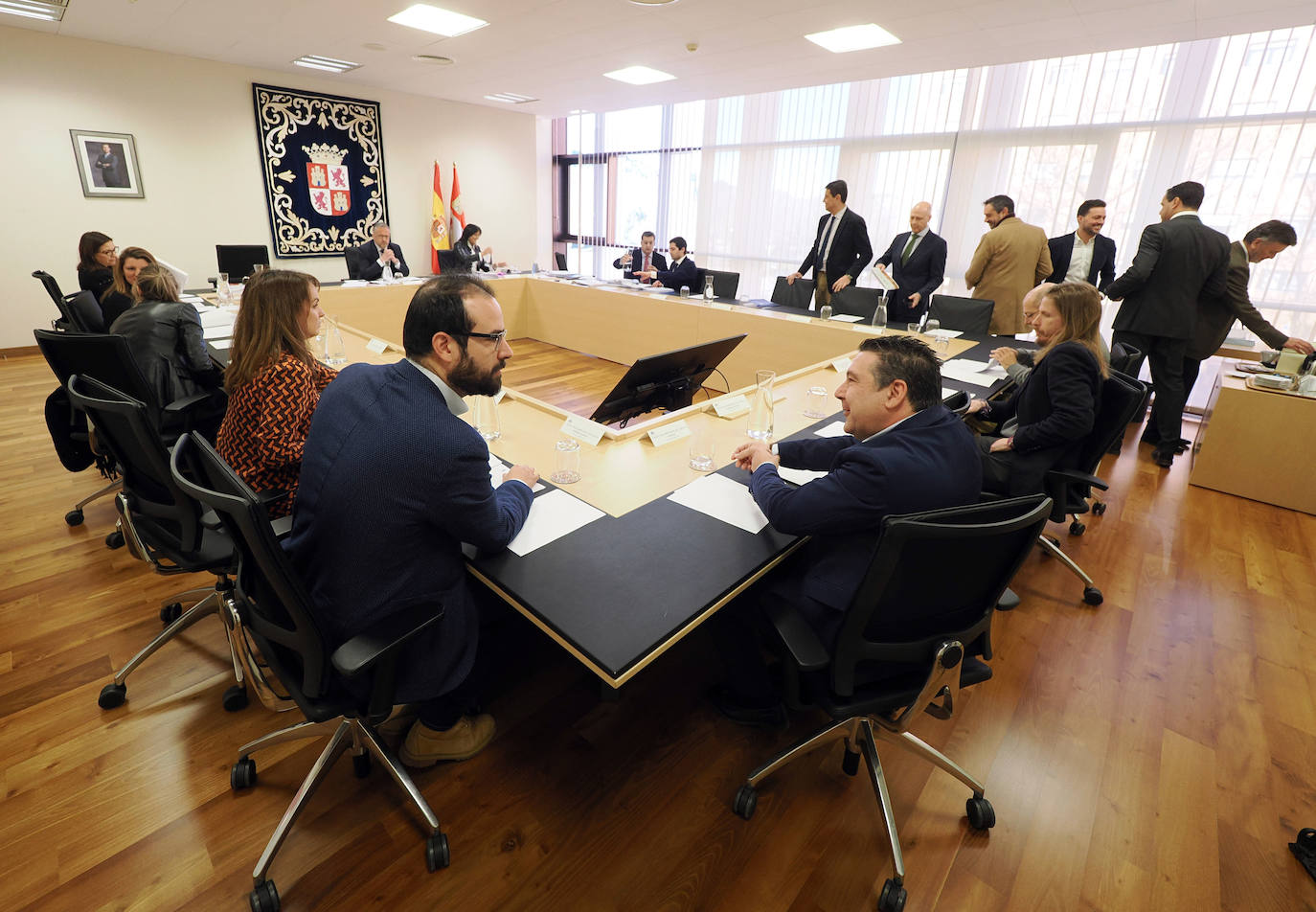 Junta de portavoces celebrada en las Cortes de Castilla y León.