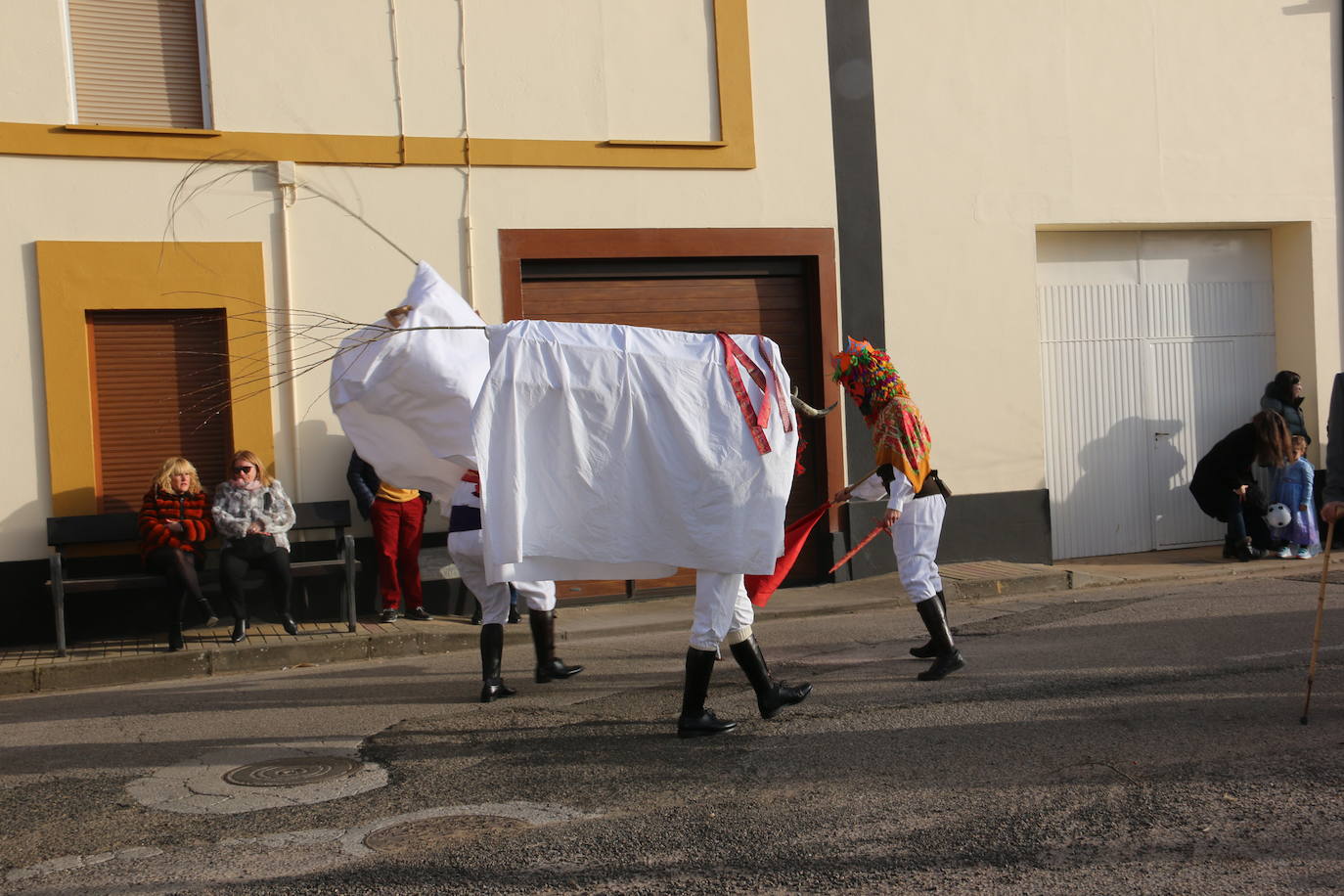 Toros y toreros varean a todos los que se acercan al antruejo de Alcoba