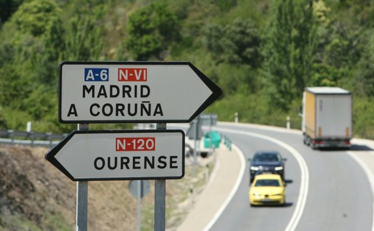 Imagen de la carretera N-120 que une Ponferrada con Orense.