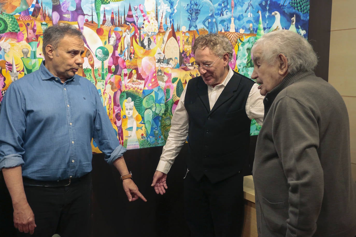 Fotos: Presentación de un mural donado a la Fundación Antonio Pereira y del documental sobre el mismo