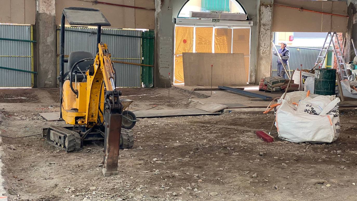 Avance de las obras en el Mercado del Conde Luna. 