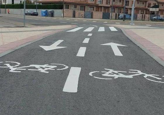 Un carril bici de la ciudad de León.