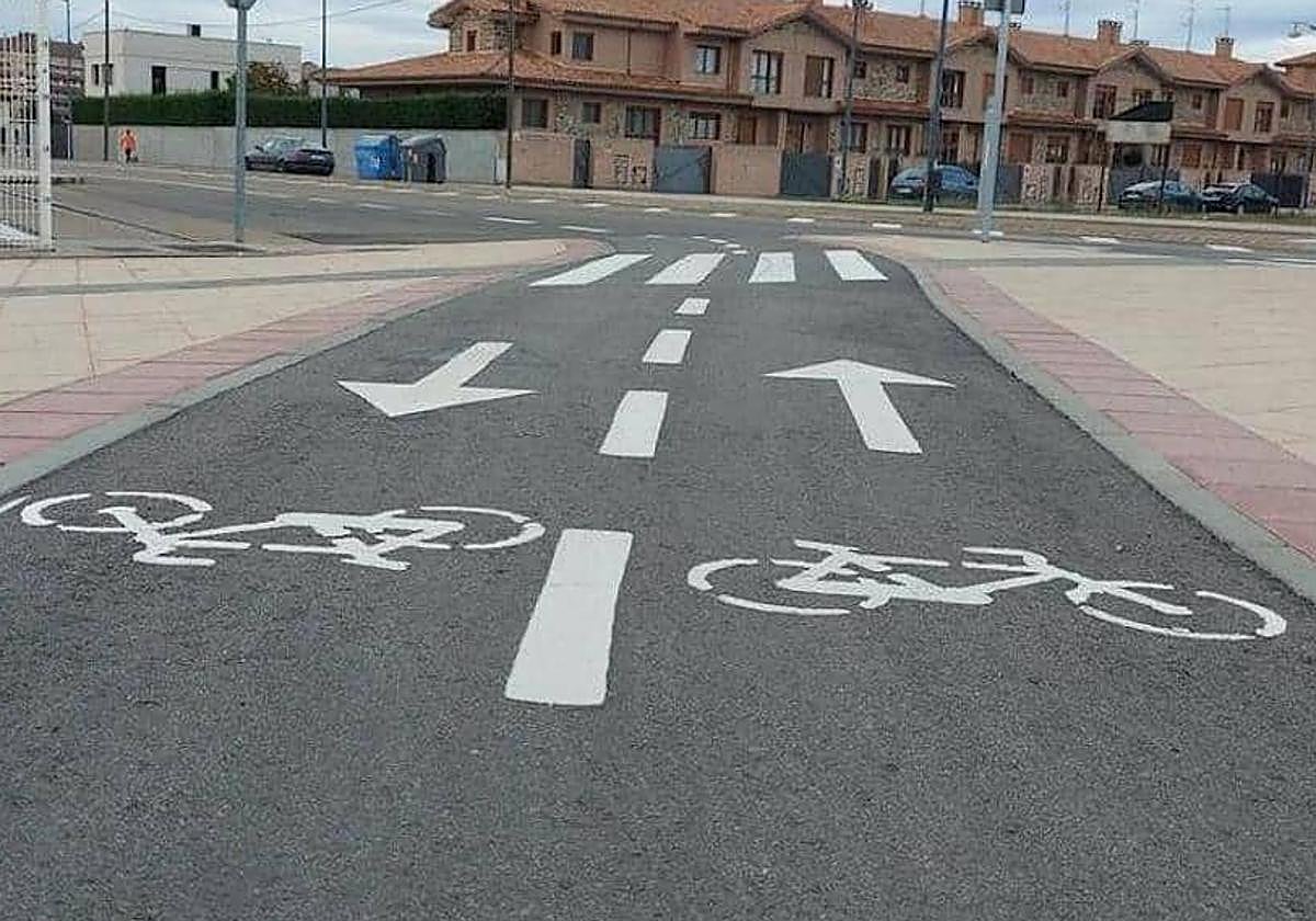 Un carril bici de la ciudad de León.