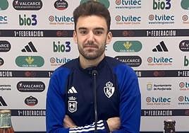 Andoni López, en la sala de prensa de El Toralín