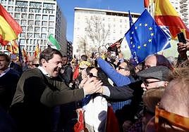 Alfonso Fernández Mañueco asiste a la manifestación de Madrid.
