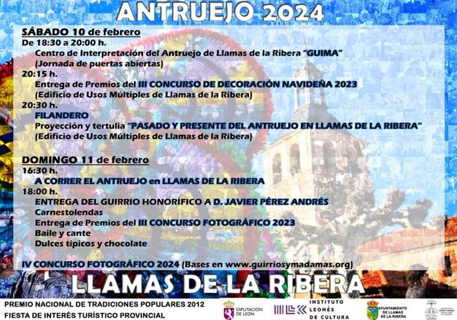 Cartel de los Antruejos en Llamas de la Ribera