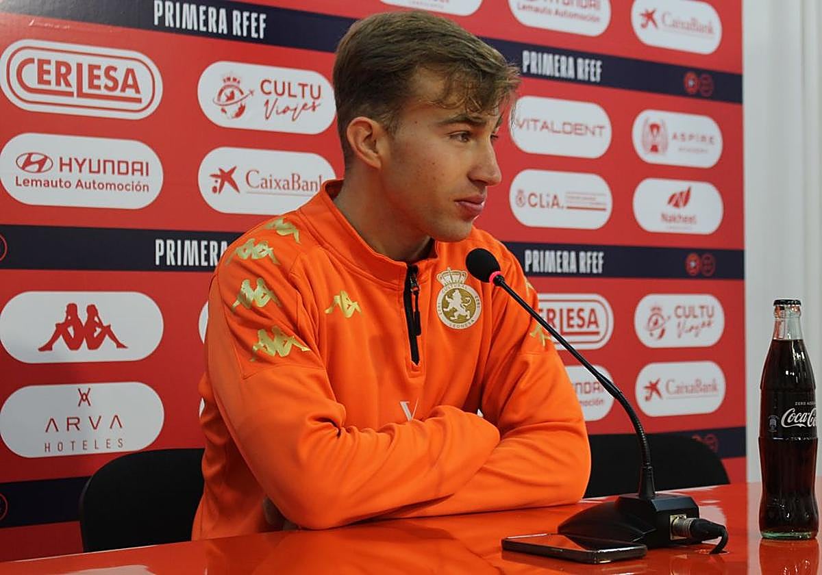 Rodri Suárez, en la sala de prensa del Reino de León.