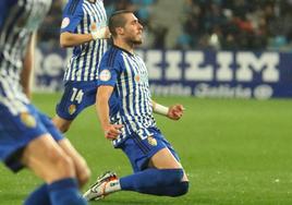 Andújar celebra el gol de la victoria.