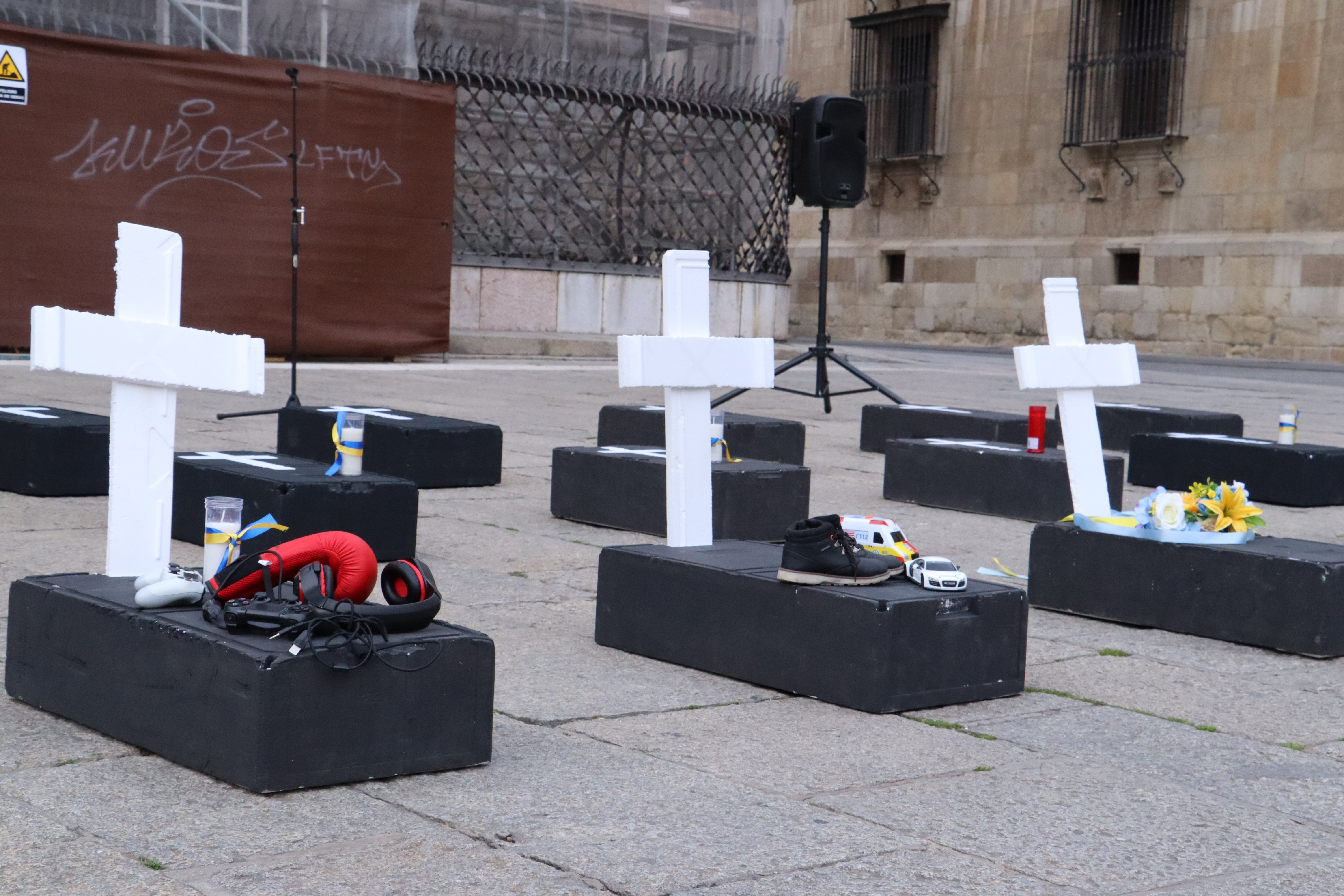 Homenaje a los caídos en la guerra de Ucrania.