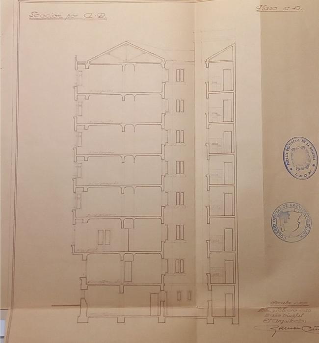 Planos originales de la construcción de la Casa Arriola. 1939.