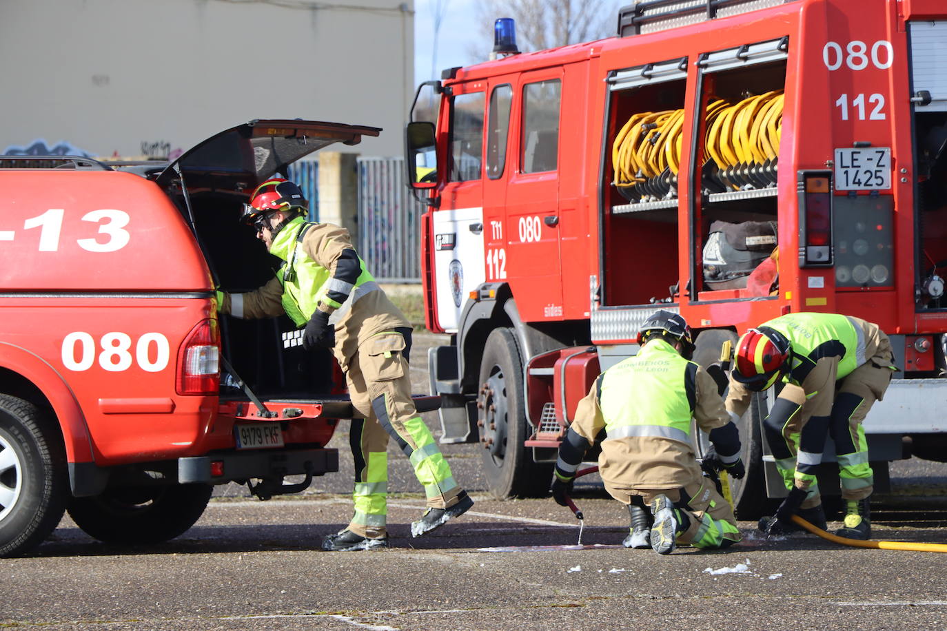 Simulacro de excarcelación en un accidente de tráfico