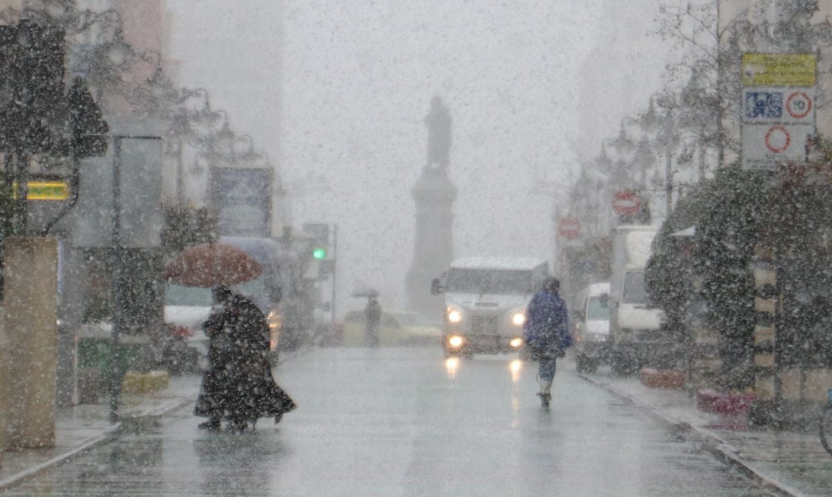 Nieve en la ciudad de León