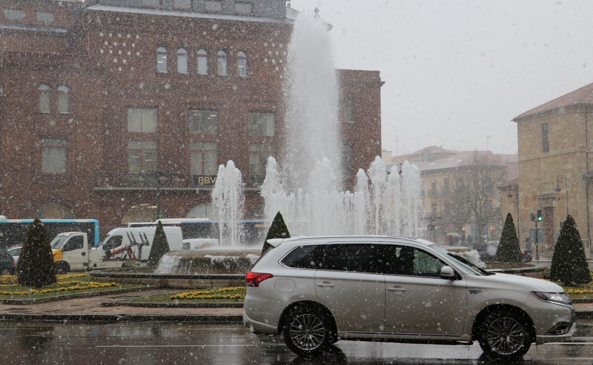 Nieve en la ciudad de León