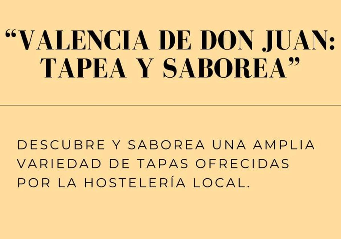 Cartel de la ruta de las tapas en Valencia de Don Juan