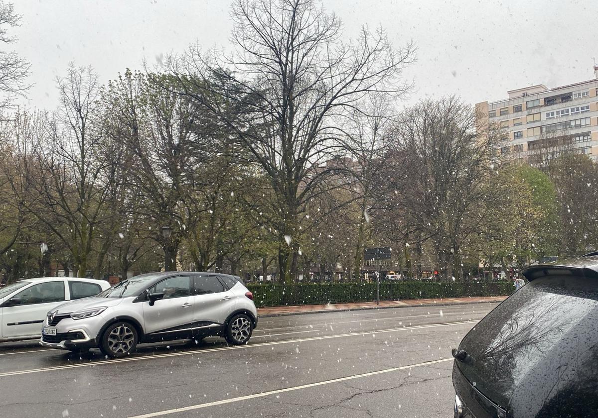 Imagen de copos de nieve en León.