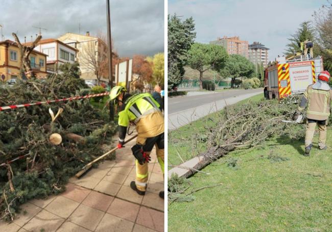 A la izquierda, actuación en Ciudad Rodrigo, a la derecha, en Valladolid.