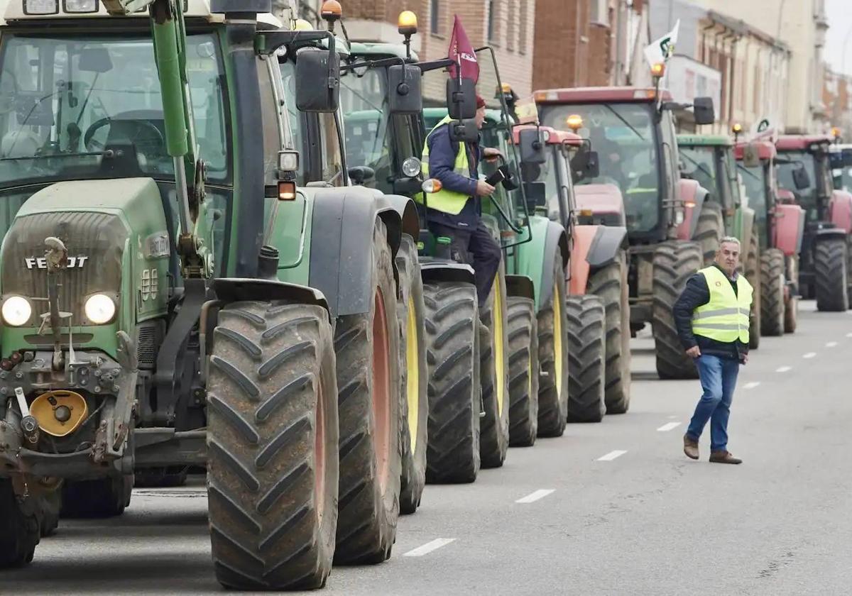 Imagen de archivo de una tractorada en León