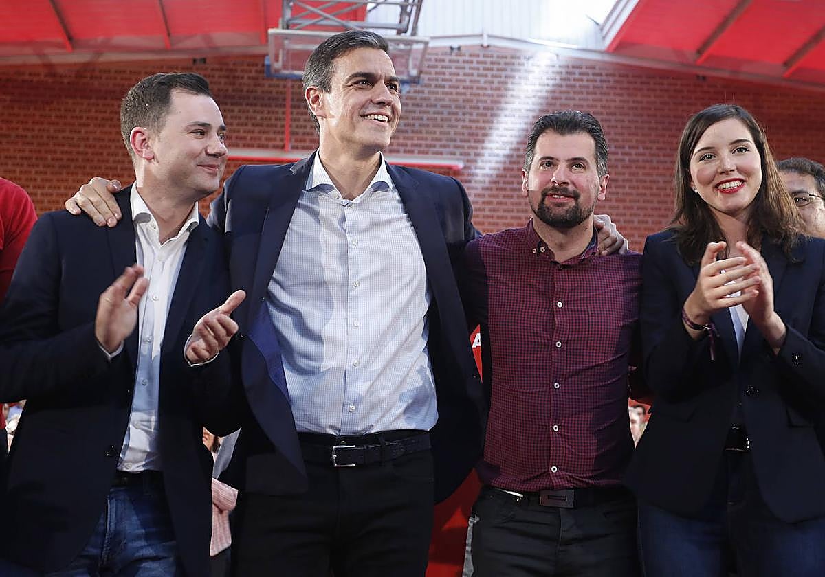 El presidente del Gobierno, Pedro Sánchez, en un acto electoral en León en 2019.