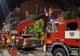 Actuación de los Bomberos en La Palomera este viernes.