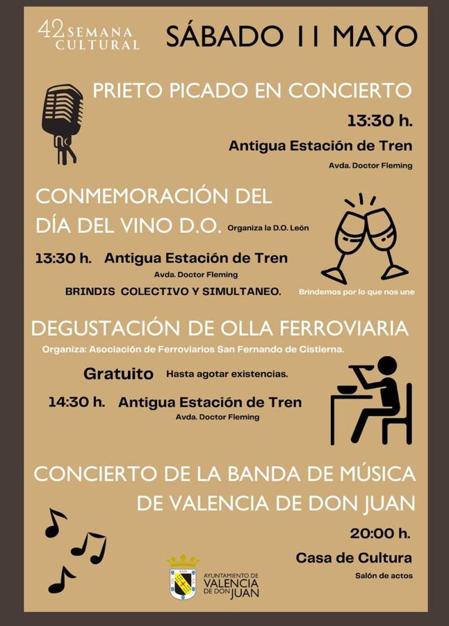 Cartel de las actividades de Valencia de don JUan este 11 de mayo