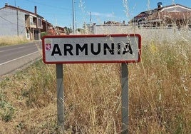 Cartel de entrada a la pedanía e Armunia.