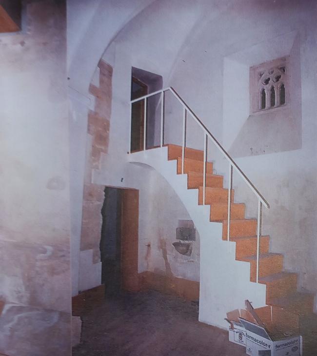 Interior de la iglesia durante su restauración.