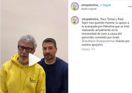 Paco Tomás y Raúl Tejón en el vídeo compartido por los estudiantes.