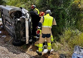 Intervención en el lugar del accidente.