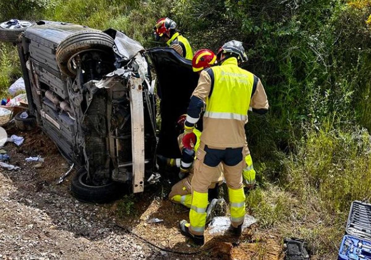 Intervención en el lugar del accidente.