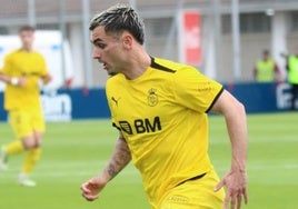 Antón Escobar, en un partido con el Real Unión.