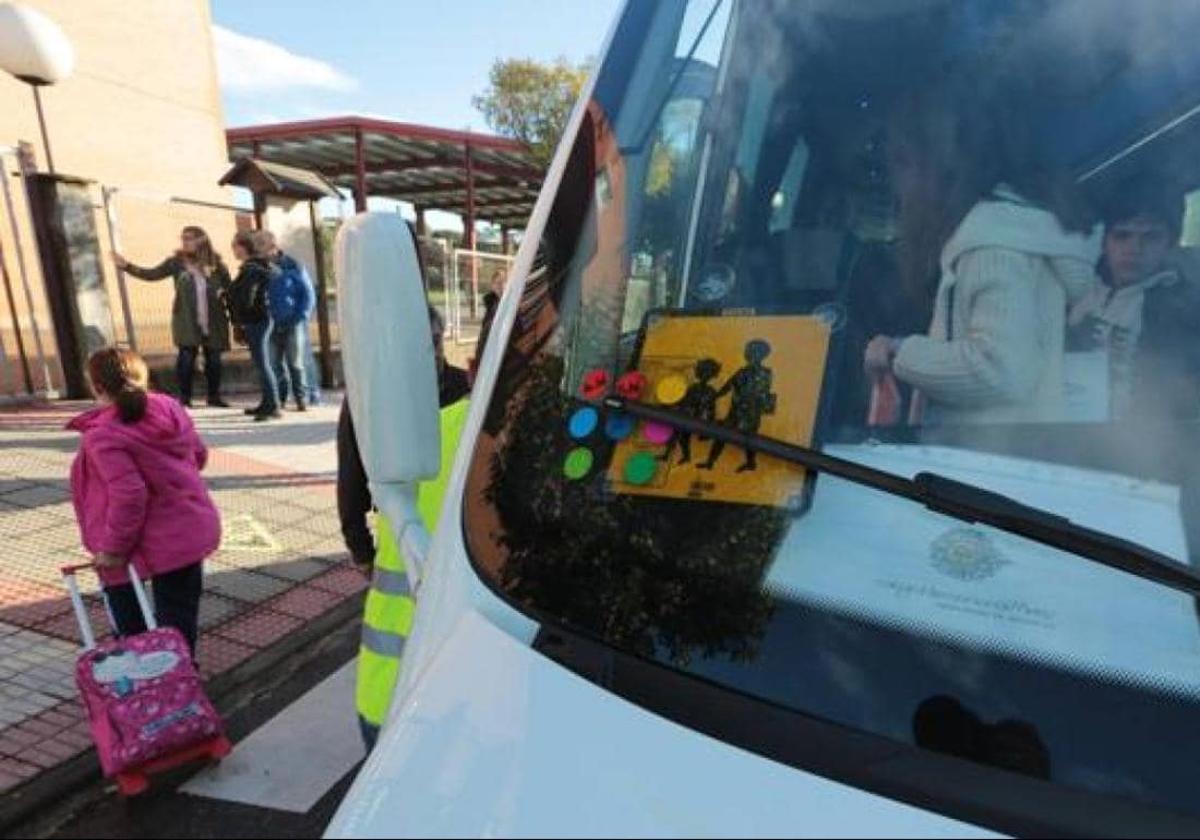 Transporte escolar en León.