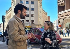 David Fernández y Ana Franco, durante un canutazo con la prensa.