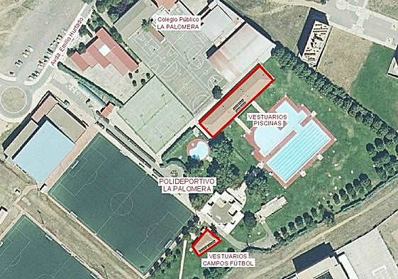 Adjudicadas las obras de los vestuarios de las piscinas y del campo de fútbol de La Palomera