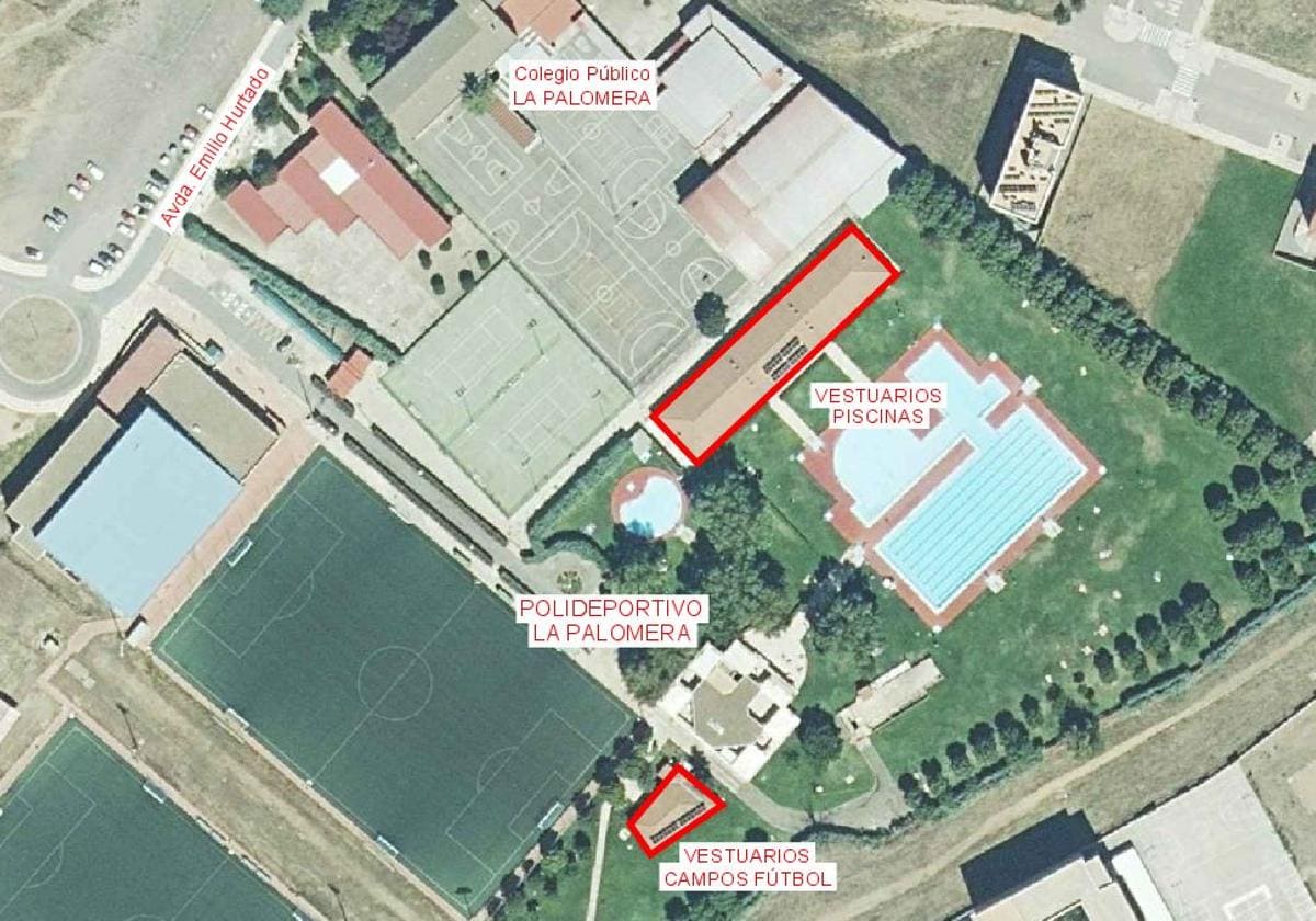 Adjudicadas las obras de los vestuarios de las piscinas y del campo de fútbol de La Palomera