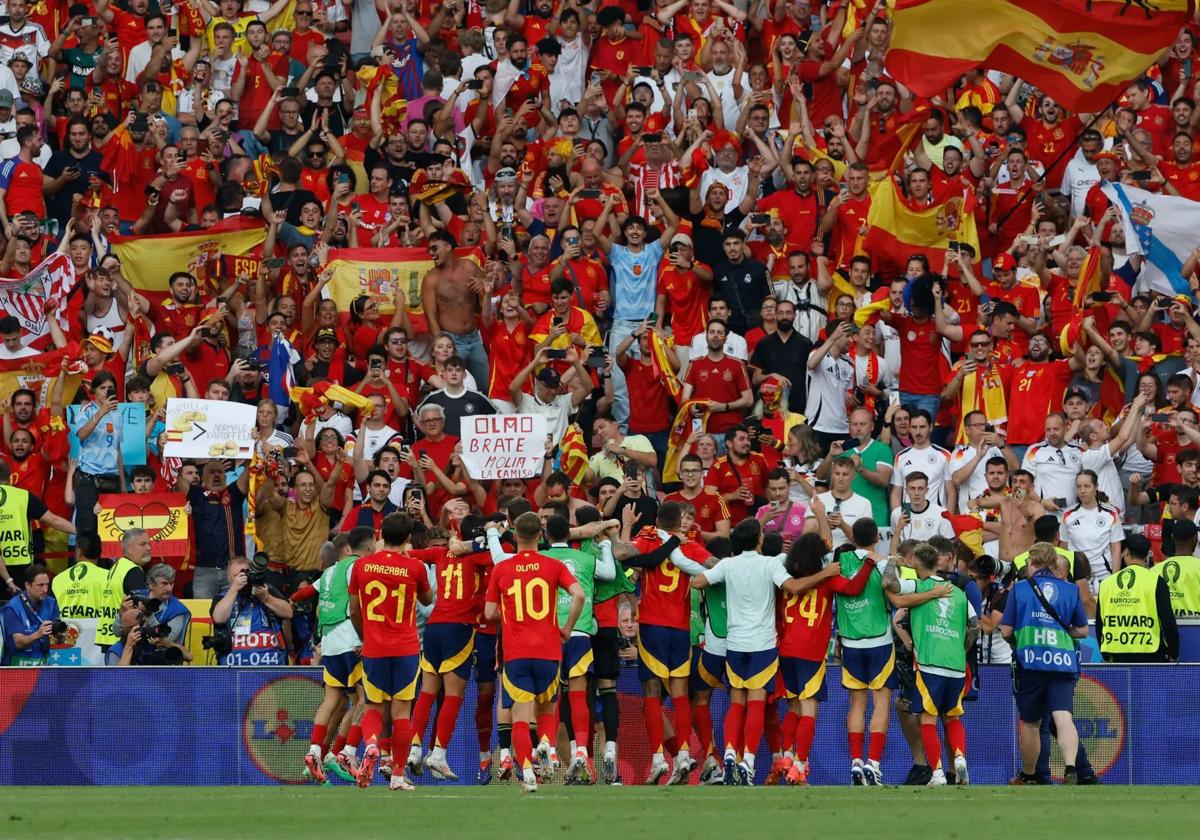 Celebración de un partido de la selección española.